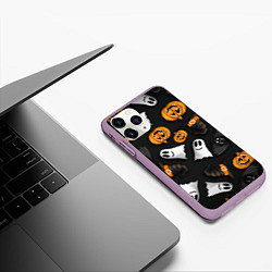 Чехол iPhone 11 Pro матовый Halloween 31 окт, цвет: 3D-сиреневый — фото 2