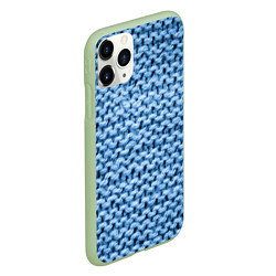 Чехол iPhone 11 Pro матовый Грубая шерстяная вязка - мода, цвет: 3D-салатовый — фото 2