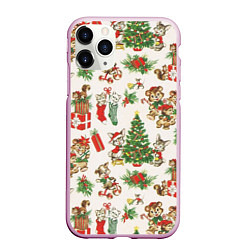 Чехол iPhone 11 Pro матовый Christmas Рождество, цвет: 3D-розовый