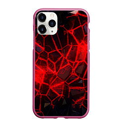 Чехол iPhone 11 Pro матовый Кристаллы в красных нитях