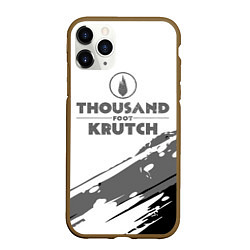 Чехол iPhone 11 Pro матовый Thousand Foot Krutch логотип, цвет: 3D-коричневый