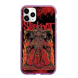 Чехол iPhone 11 Pro матовый Slipknot black and red