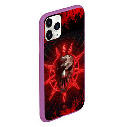 Чехол iPhone 11 Pro матовый Slipknot red satan star, цвет: 3D-фиолетовый — фото 2