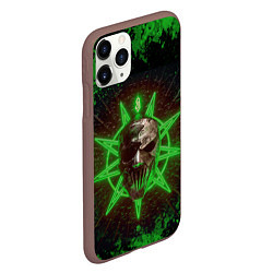 Чехол iPhone 11 Pro матовый Slipknot green star, цвет: 3D-коричневый — фото 2