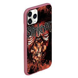 Чехол iPhone 11 Pro матовый Slipknot horror, цвет: 3D-малиновый — фото 2