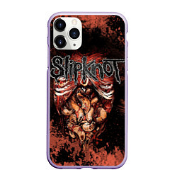 Чехол iPhone 11 Pro матовый Slipknot horror, цвет: 3D-светло-сиреневый