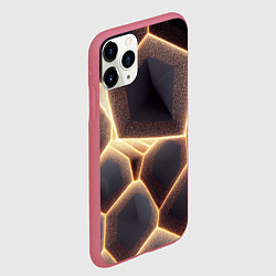 Чехол iPhone 11 Pro матовый Сотовая лава, цвет: 3D-малиновый — фото 2