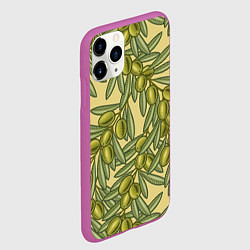 Чехол iPhone 11 Pro матовый Винтажные ветви оливок, цвет: 3D-фиолетовый — фото 2