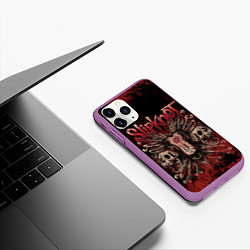 Чехол iPhone 11 Pro матовый Horror Slipknot, цвет: 3D-фиолетовый — фото 2