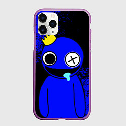 Чехол iPhone 11 Pro матовый Радужные друзья: улыбчивый Синий, цвет: 3D-фиолетовый