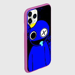 Чехол iPhone 11 Pro матовый Радужные друзья: улыбчивый Синий, цвет: 3D-фиолетовый — фото 2