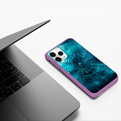 Чехол iPhone 11 Pro матовый Halloween паутина, цвет: 3D-фиолетовый — фото 2