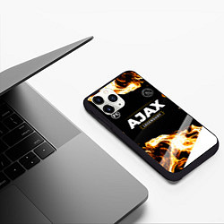 Чехол iPhone 11 Pro матовый Ajax legendary sport fire, цвет: 3D-черный — фото 2