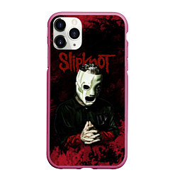 Чехол iPhone 11 Pro матовый Slipknot dark art, цвет: 3D-малиновый