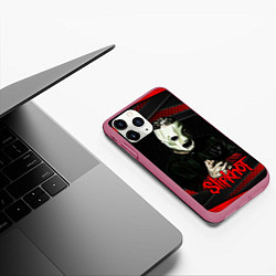 Чехол iPhone 11 Pro матовый Slipknot black & red, цвет: 3D-малиновый — фото 2