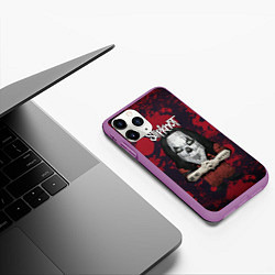 Чехол iPhone 11 Pro матовый Slipknot dark red, цвет: 3D-фиолетовый — фото 2