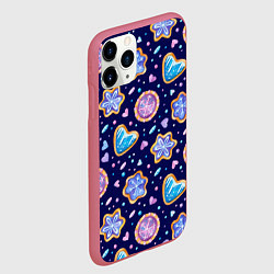 Чехол iPhone 11 Pro матовый Новогоднее печение, цвет: 3D-малиновый — фото 2