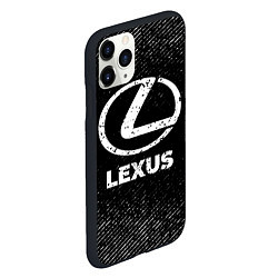 Чехол iPhone 11 Pro матовый Lexus с потертостями на темном фоне, цвет: 3D-черный — фото 2