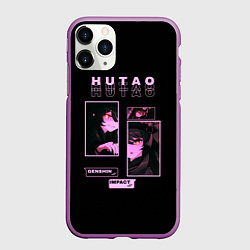 Чехол iPhone 11 Pro матовый Genshin Impact: Hu tao Ху Тао, цвет: 3D-фиолетовый