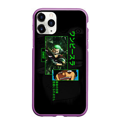 Чехол iPhone 11 Pro матовый One Piece: Zoro, цвет: 3D-фиолетовый