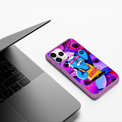 Чехол iPhone 11 Pro матовый DJ Scratchy in pink glasses, цвет: 3D-фиолетовый — фото 2