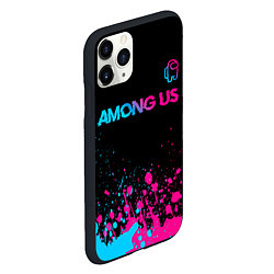 Чехол iPhone 11 Pro матовый Among Us - neon gradient: символ сверху, цвет: 3D-черный — фото 2