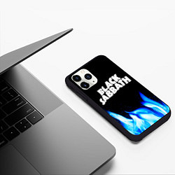 Чехол iPhone 11 Pro матовый Black Sabbath blue fire, цвет: 3D-черный — фото 2