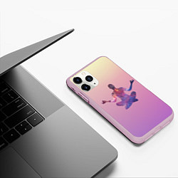 Чехол iPhone 11 Pro матовый Поза лотоса в йоге, цвет: 3D-розовый — фото 2