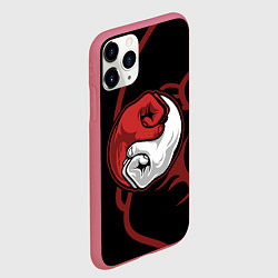 Чехол iPhone 11 Pro матовый Братский инь-янь, цвет: 3D-малиновый — фото 2