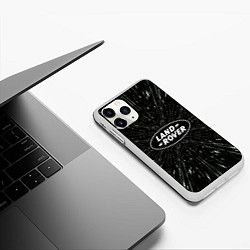 Чехол iPhone 11 Pro матовый Ленд Ровер эмблема, автомобильная тема, цвет: 3D-белый — фото 2