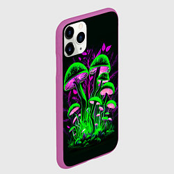 Чехол iPhone 11 Pro матовый Фантастические кислотные грибы, цвет: 3D-фиолетовый — фото 2