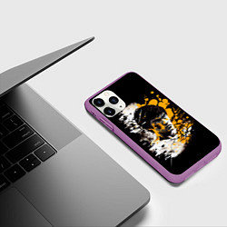 Чехол iPhone 11 Pro матовый Брюс Ли в стиле поп арт, цвет: 3D-фиолетовый — фото 2