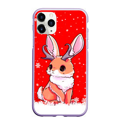 Чехол iPhone 11 Pro матовый Кролик олень - кролик с рожками
