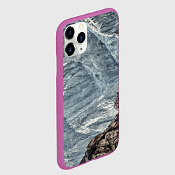 Чехол iPhone 11 Pro матовый Море и гора, цвет: 3D-фиолетовый — фото 2