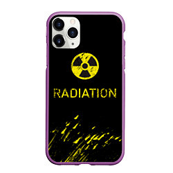 Чехол iPhone 11 Pro матовый Radiation - радиационная опасность, цвет: 3D-фиолетовый