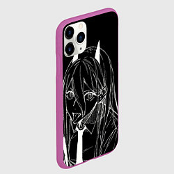 Чехол iPhone 11 Pro матовый Милая Пауер - Человек бензопила, цвет: 3D-фиолетовый — фото 2