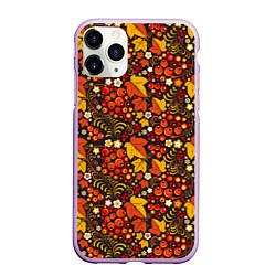 Чехол iPhone 11 Pro матовый Хохлома-царица узоров, цвет: 3D-сиреневый