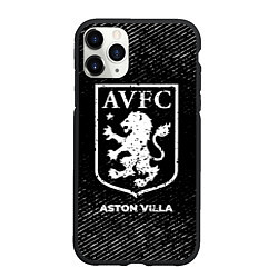 Чехол iPhone 11 Pro матовый Aston Villa с потертостями на темном фоне