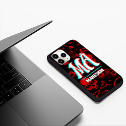 Чехол iPhone 11 Pro матовый Maneskin rock glitch, цвет: 3D-черный — фото 2