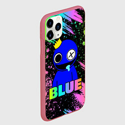 Чехол iPhone 11 Pro матовый Rainbow Friends - Blue, цвет: 3D-малиновый — фото 2