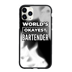 Чехол iPhone 11 Pro матовый Worlds okayest bartender - dark