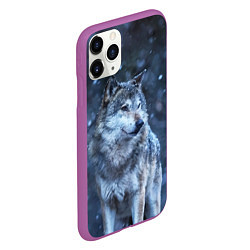 Чехол iPhone 11 Pro матовый Лесной волк, цвет: 3D-фиолетовый — фото 2