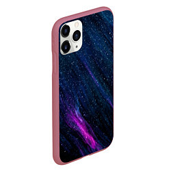 Чехол iPhone 11 Pro матовый Звёздное абстрактное фиолетовое небо, цвет: 3D-малиновый — фото 2