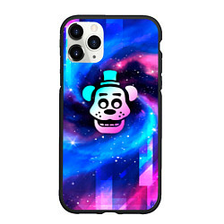 Чехол iPhone 11 Pro матовый FNAF неоновый космос, цвет: 3D-черный