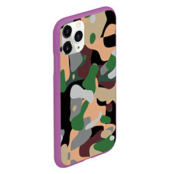 Чехол iPhone 11 Pro матовый Абстрактная бархатная аппликация, цвет: 3D-фиолетовый — фото 2