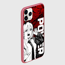 Чехол iPhone 11 Pro матовый Пауэр : Человек-бензопила, цвет: 3D-малиновый — фото 2