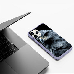 Чехол iPhone 11 Pro матовый Oрёл, цвет: 3D-светло-сиреневый — фото 2