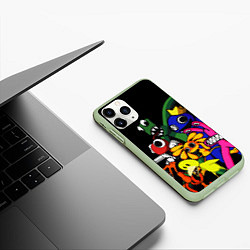 Чехол iPhone 11 Pro матовый Персонажи из радужных друзей, цвет: 3D-салатовый — фото 2