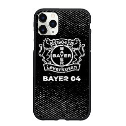 Чехол iPhone 11 Pro матовый Bayer 04 с потертостями на темном фоне, цвет: 3D-черный