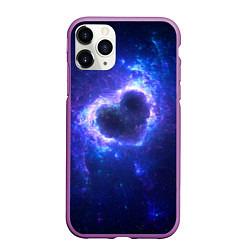 Чехол iPhone 11 Pro матовый Галактика любви - neon heart, цвет: 3D-фиолетовый